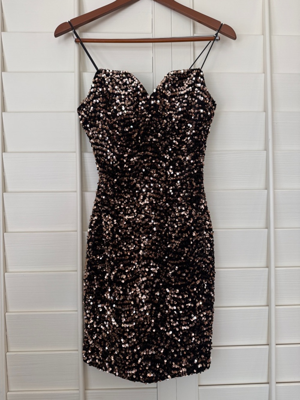 Black Dress with Rose-Gold Sequins